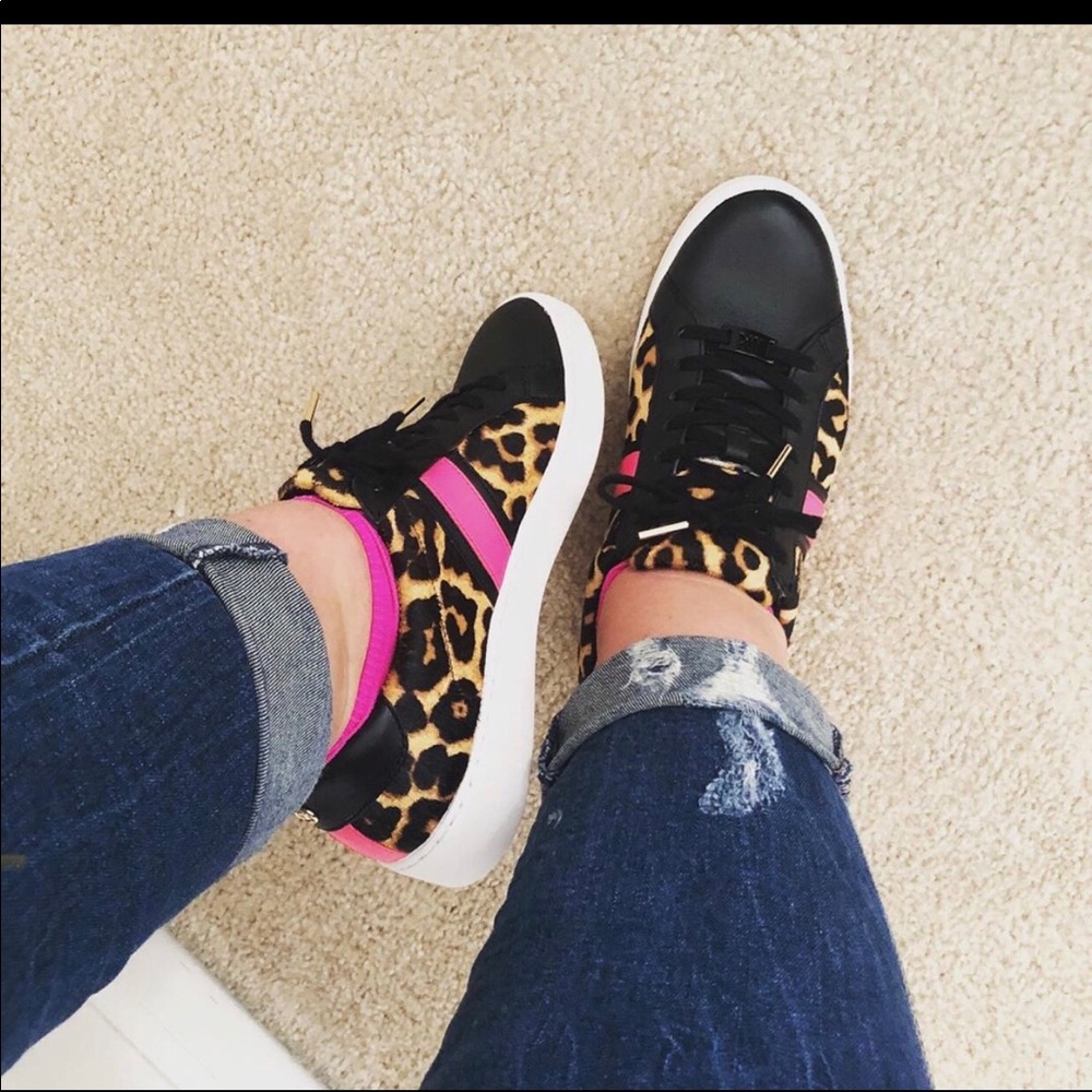 Michael Kors Leopard Print Sneakers.